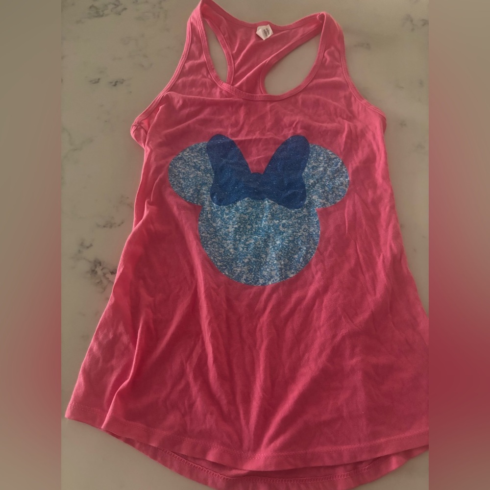 Pink Disney Tank Top with Blue Graphic